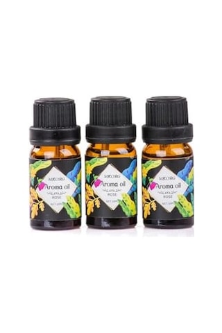 3 Lü Esansiyel Uçucu Yağ 3x10ml Rose Gül Kokulu Buhurdanlık Yağı Set, Difüzör, Banyo Ve Oda Kokusu Abundance Prosperity