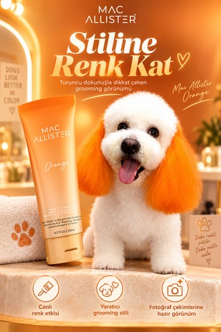 Mac Allister Kedi Köpek Tüy Boyası Turuncu Renkli 150 Ml