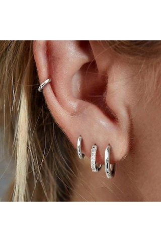 Kangvka 14k Altın Kaplama Zirkonyalı Kadın Küpe Seti - Çeşitli Stiller Daire Ve Tıkırtı Desenleri 4 Çift Paket Gold