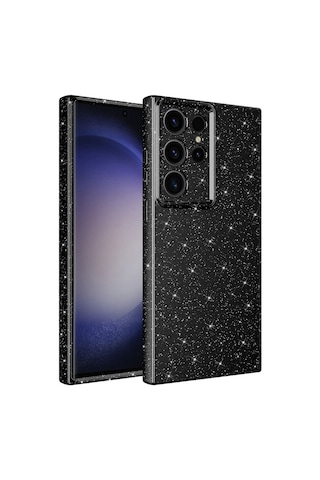 Galaxy Uyumlu S23 Ultra Kılıf Kamera Korumalı Simli Lüks Zore Koton Kapak