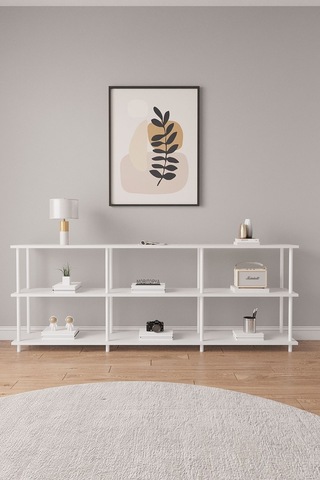 Çevir Kur 200 Cm Beyaz Bd Raflı Konsol 200 75 29 Cm Beyaz
