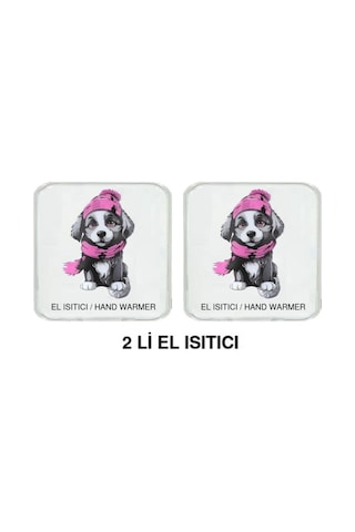 2 Adet Kırmızı Bereli Köpek Cep Sobası,el Isıtıcı,sıcak Su Torbası Pvc 10x9,5cm Beyaz