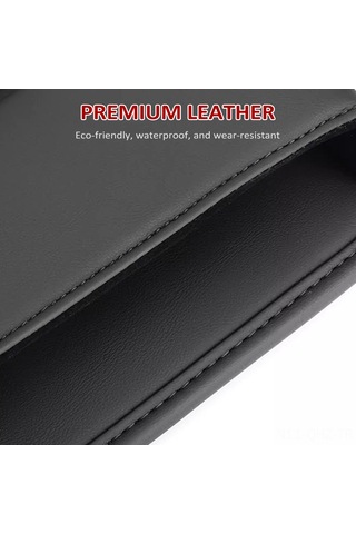 Aubyhe Siyah Sürücü Koltuğu Aralığı Dolgusu Deri Araç Organizasyon Kutusu - Araç İç Dekorasyon Depolama Kutusu