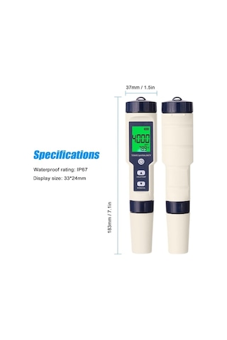 Sandwich Profesyonel Çok Parametreli Test Ölçer Ph/ec/tds/tuzluluk/termometre Dijital Cihazı Su Kalitesi Test Cihazı