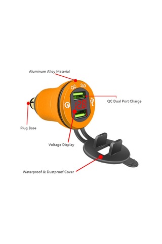 Youmex Çift Usb Portlu Hızlı Şarj Cihazı İle 12-24v Araçlar İçin Metal Araç Şarj Adaptörü