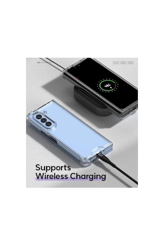 Samsung Galaxy Z Fold 5 Uyumlu Clear Şeffaf Sararmaz Renksiz Silikon Kapak Case 180 Tam Korumalı Çok Renkli