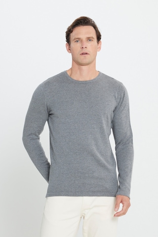 AC&Co / Altınyıldız Classics Standart Fit Normal Kesim Erkek Bisiklet Yaka Triko Gri Melanj 4A4923100006GMJL Gri Melanj