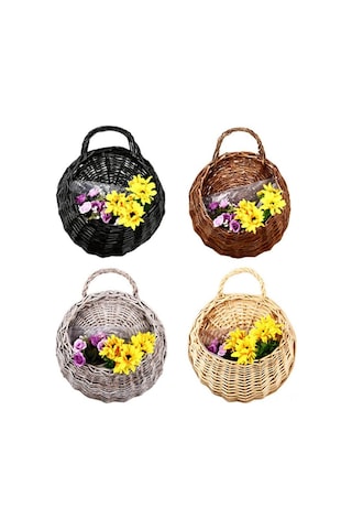 Xindoker Doğal Deniz Çimi Oluşturulan Duvar Montajlı Süs Çiçek Sepeti - Ev Bahçe Dekorasyonu İçin Fonksiyonel Bitki Taşıyıcı Çok Renkli