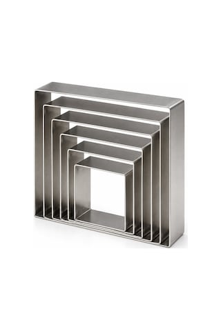 Fida Pasta Çemberi Kare Düz 0,8mm Yükseklik 10 Cm - 10 Adet 8x8 Cm Inox