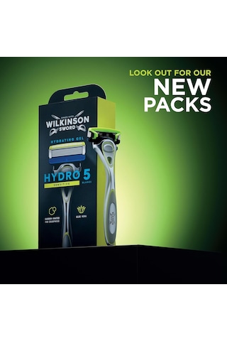 Wılkınson Sword - Hydro 5 Erkek Tıraş Makinesi / Aloe Vera Tahrişi Azaltmak İçin / Hassas Nemlendirici Jel Ve Düzel