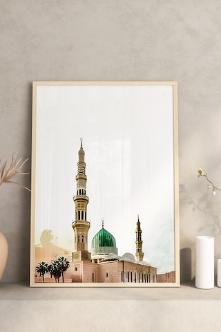 Kâbe, Mescid-i Nebevi Ve Kubbet-üs-sahra Temalı 3'lü Tablo Seti Crv1237 23 X 32