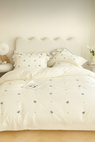 Uçkan Home Soft Elegance %100 Pamuk Çift Kişilik Nevresim Seti Krem--UCZ-000036