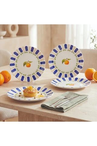 Güral Kayısı Desenli 4lü 19 Cm Porselen Pasta Tabağı Seti Diğer