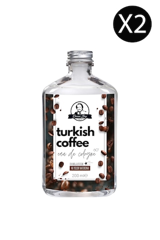 Deluxe Seri Turkish Coffee Kolonyası Parfümlü Türk Kahvesi Kokulu Kolonya 200 Ml X 2 Cam Şişe