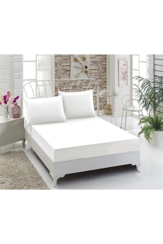 Tek Kişilik Penye Kumaş Lastikli Çarşaf Takımı Beyaz