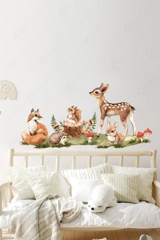 Ormanda Ceylan Ve Arkadaşları Sticker Seti Çocuk Bebek Odası Sticker