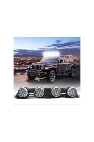 Offroad Tepe Sis Offroad Sis Lambası 12x4 Led Yuvarlak Siyah 84x17,5x11 Cm