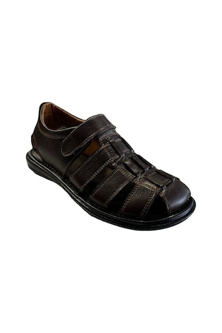 Castle Black 8520 Erkek Hakiki Deri Sandalet Kahverengi