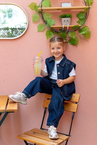 Oliven The Kid Oliventhekid Unisex Beli Lastikli Cepli Balon Kot Pantolon Mavi Mavi