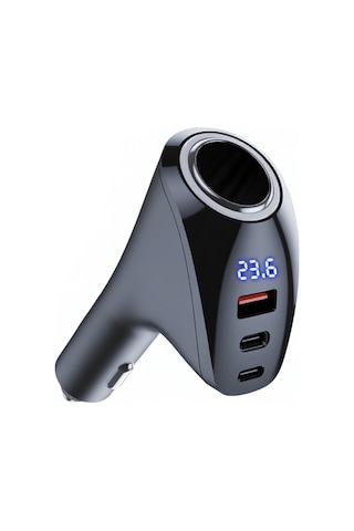 90w Turbo Hızlı Şarj Destekli Akıllı Araç Çakmak Şarjı + Ekstra Dc Çıkışlı