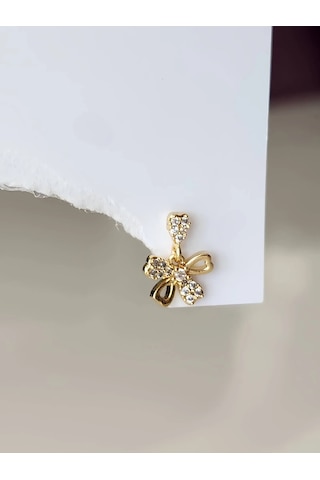 Sallantılı Fiyonk Kurdela Model Kıkırdak Piercing Tragus Helix Altın Gold Renk Küpe Gold