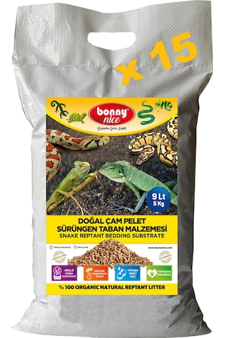 Bonny Nice Doğal Çam Pellet Sürüngen Taban Malzemesi 9 l x 15 Pk