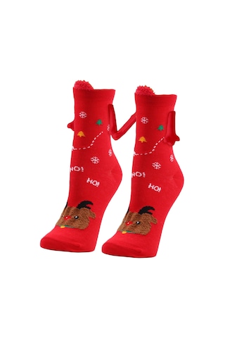 Homyl 1 Çift El Ele Çorap Hediye Rahat Orta Tüp Sevimli Turuncu