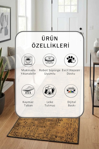 Yıkanabilir Yolluk 119 Kahve