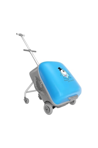 Çocuk Seyahat Valizi, Oturaklı, 35l Kabin Boyu, Renkli Ve Eğlenceli, Tucklebery Kids Mavi Mavi