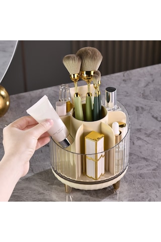 Cbtx Makyaj Organizatör Döner Fırça Tutucu Şeffaf Kozmetik Organizatör Saklama Ekran Kutusu - Yeşil