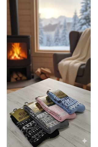 Yün Lambswool Çorap 4' Lü Paket ASORTİ