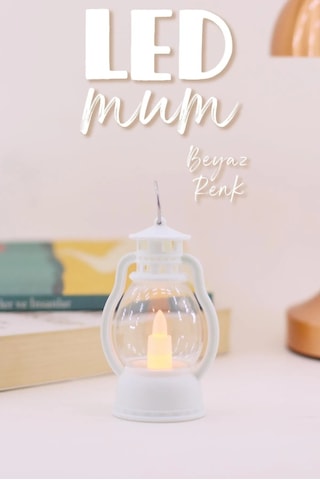 Led Mum Mini Kamp Tipi 1 Adet Pil Dahil Dumansız Alev Ledli Dekor Işığı Beyaz Pt430 Beyaz