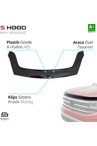 S-dizayn Citroen Berlingo Abs Plastik Kaput Rüzgarlığı 2008-2018 A+kalite