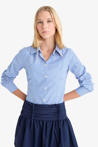 Defacto Coool Fitted Poplin Uzun Kollu Gömlek G0996ax25aube439 Mavi