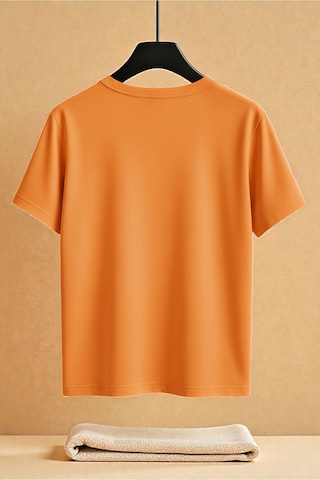 Uyguntarz Unisex Thinks Outside The Box Baskılı Tasarım Tshirt Turuncu