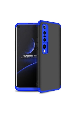 Xiaomi Mi 10 Kılıf Zore Ays Kapak Siyah-Mavi
