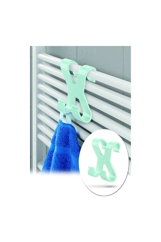 Banyo Havlupan Askılık Geçmeli Banyo Askısı Havlu Duş Askı 4 Adet Mavi