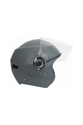 Gp Gx Mks005-Gng Şeffaf Vizörlü Motosiklet Yarım Kask Gri
