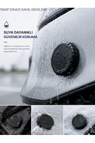 Gözcü Mobil Airtag Kendinden Yapışkanlı Koruma Kılıfı Su Geçirmez 3m Bantlı Darbeye Dayanıklı Airtag Kılıfı Uyumlu Motosiklet Araç Eşya Yapıştırılabilir Tutucu Aksesuar Siyah