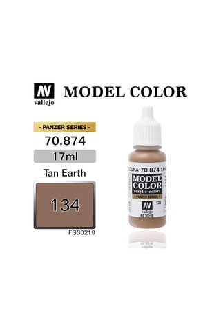 Vallejo 70874 18 Ml. 134 Tan Earth-matt, Model Color Serisi Model Boyası-31660