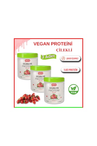 Sweetwell Çilek Aromalı Vegan Bezelye Proteini Tozu 3 x 400 G