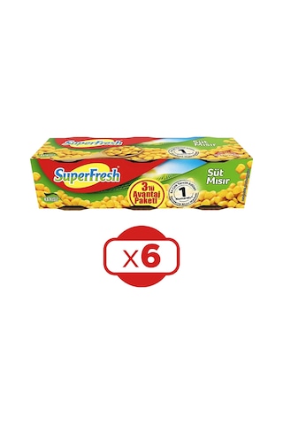Superfresh Mısır Konserve 6'lı 3 x 200 G