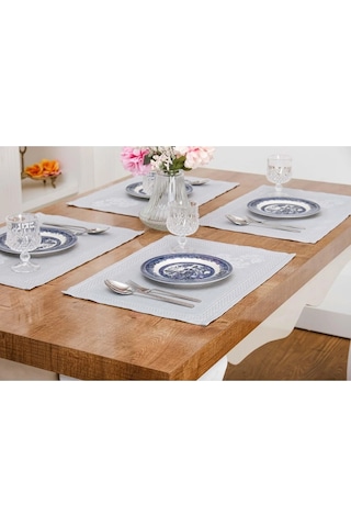 Lola Jakar Polyester Kumaş Bej Amerikan Servis 34x46 Cm Gri 4 Ad. 1382 Krem