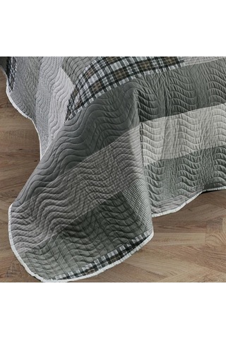 Çift Kişilik Kapitone Yatak Örtüsü Haki