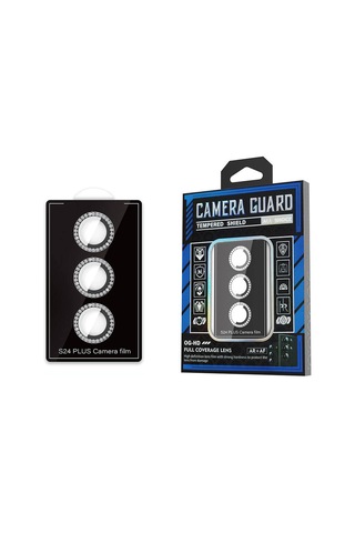 Thegencoo Galaxy Uyumlu S24 Plus Diamond Kamera Lens Koruyucu Cam Filmi-siyah