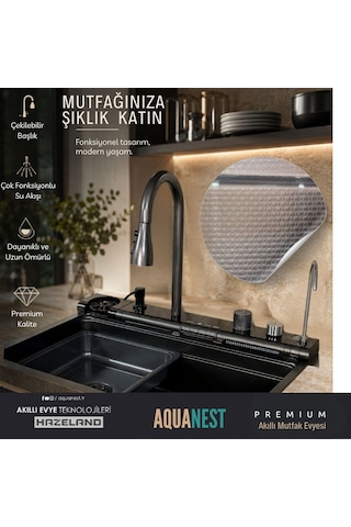 Hazeland Aquanest 7 Tuşlu Akıllı Evye Smart Evye Akıllı Mutfak Ev