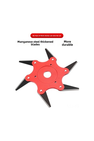 Xiyyadms Dayanıklı Mangan Çelik Ot Kesici Bıçağı - Altı Yaprak Döner Disk + Dörtlü Aksesuar Seti, Verimli Bahçe Bakımı İçin Kolay Kurulumlu