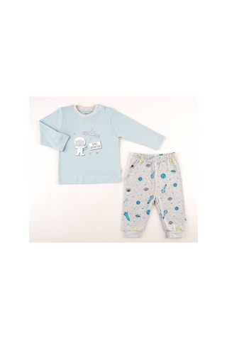 Mother Love %100 Organik Bebek Pijama Takımı 3 - 36 Ay Mavi