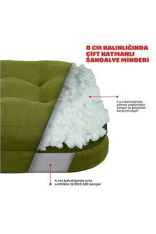 Xpermate 4'lü Çift Kat Sandalye Minderi 42x42x8 Yeşil