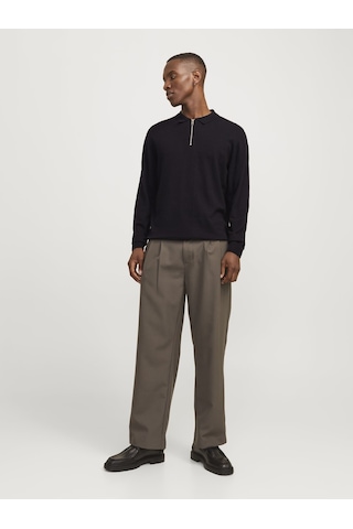 Jack & Jones Jjemıl Triko Yarım Fermuarlı Kazak 12268210 Siyah